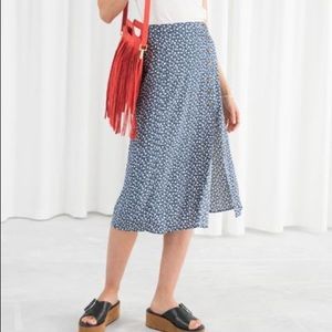 & Other Stories Floral Asymmetric Midi Skirt- Size 4
